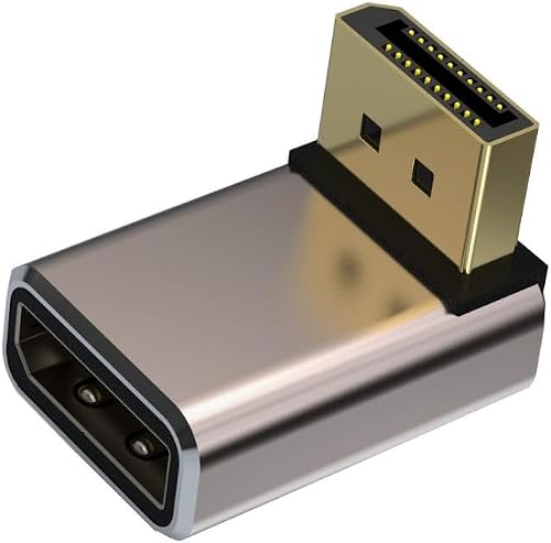 JUNSUNMAY 8K 60Hz PD1.4 Male Displayport to Female Displayport Adapter Converter, Angle:Down