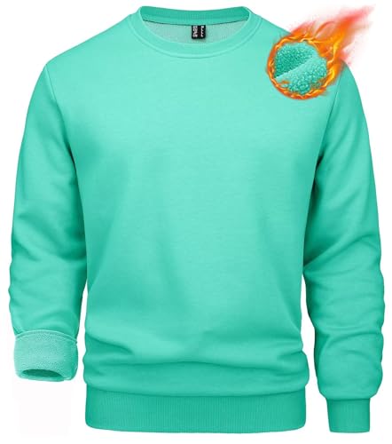 MAGCOMSEN Men's Crewneck Sweatshirt Long Sleeve Casual Warm Fleece Pullover