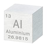 QUARKZMAN Aluminium Würfel 0.5 Zoll Hochdichter Metall Element Würfel Metall Dichte Würfel Für Chemische Elementsammlung Wissenschaftliche Bildung Experiment Anwendung Silber