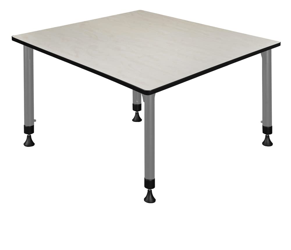 Romig Kee 48 in. Square Height Adjustable Classroom Activity Table- Maple Top & Grey Base