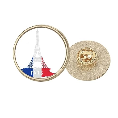 Broche Tour Eiffel Paris contour rond en métal doré M, l'éclat d'un bijou de créateur