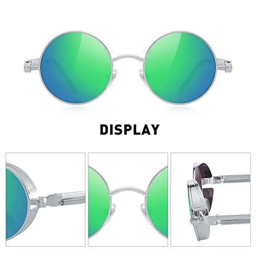 MERRY'S Gothic Steampunk Sunglasses for Women Men Round Lens Metal Frame S5673