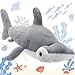 Tezituor 43.3 inch Giant Hammerhead Shark Stuffed Animal, 4ft Large Stuffed Hammerhead Shark Plush Ocean Toys, Realistic Gray Shark Plush Pillow for Girls Boys
