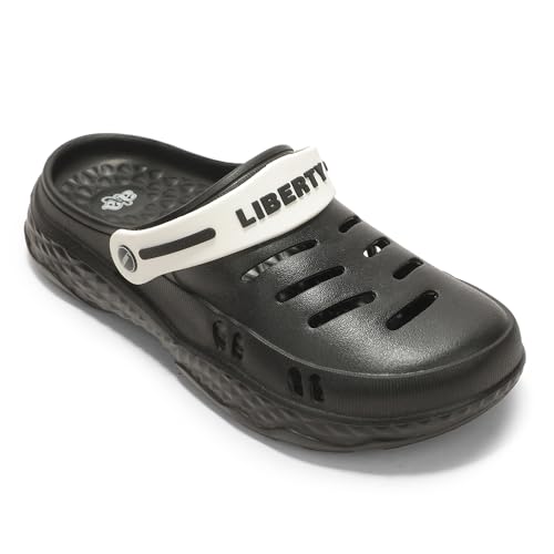 Image of Liberty A-HA BEACHRIDEM Clogs for Men - Black & Grey EVA Slip-On Casual Clogs | Soft Moulded Footbed, Lightweight Everyday Footwear for Home, Casual, Errands, Daily, Outdoor & Relaxed Wear