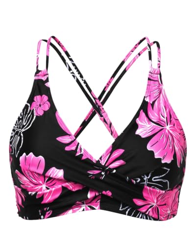 Image of Holipick Twist Front Bikini Tops for Women - Push Up Bathing Suit Top Padded Swimsuit Top