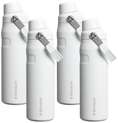 Image of Stanley IceFlow Flip Straw 2.0 Water Bottle 24 OZ | Built-In Straw with Larger Opening | Lightweight & Leak-Resistant | Insulated Stainless Steel | BPA-Free | Frost (Pack of 4)