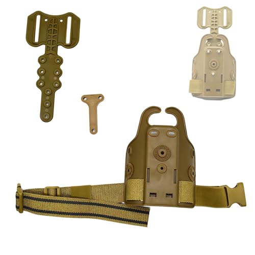 Tactical Drop Leg Holster Platform Adjustable Thigh & Waist Mount, Multifunctional Duty Leg Panel with Straps for Airsoft & Tactical Training(Brown)