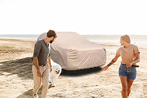 Image of Car Covers for Automobiles All Weather Water Resistant - Coverado Ultra-Protection 6 Layer 300D Heavy-Duty Forro para Carro, Universal Fit for Hatchback (160 inch-172 inch)