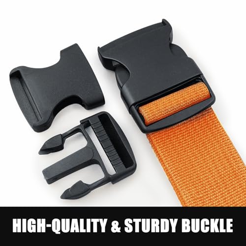 Car Seat Belt Strap to Suitcase, Car Seat Travel Strap with Heavy Duty Metal Buckle, Fixing Baby Car Seat to Luggage, Safe Travel Solution for Transport (Orange) - Thumbnail 4