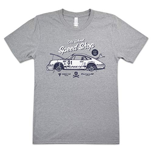 GarageProject101 GP Crew 001 - Old School Speed Shop T-Shirt (XL, Athletic Gray)