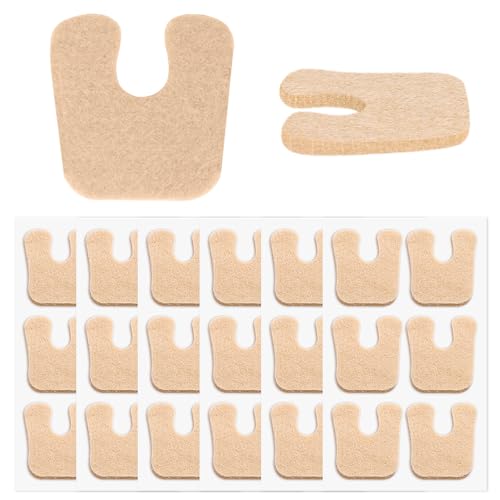 HiShutiao 24 Pcs U-Shaped Felt Callus Pads,Pressure Relief for Corns,Calluses from Rubbing on Shoes,Self Adhesive Foot Pads for Foot Pain Relief