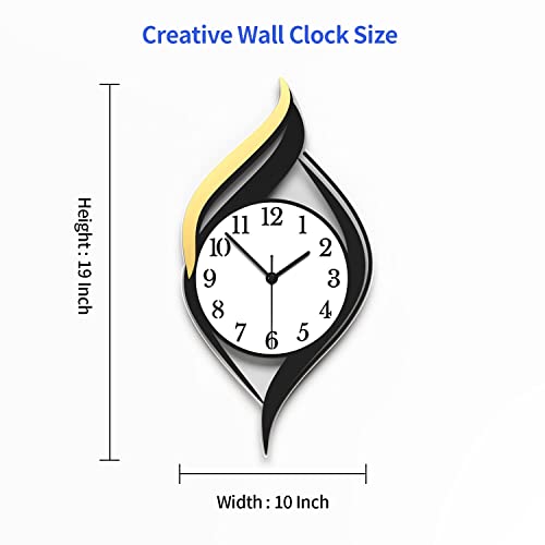 Meisd Decorative Wall Clock For Living Room Decor, Modern Wall Clocks Battery Operated For Bedroom Kitchen Office Home, 19 Inch Acrylic Big Silent Creative Wall Clock Non Ticking #TOP1
