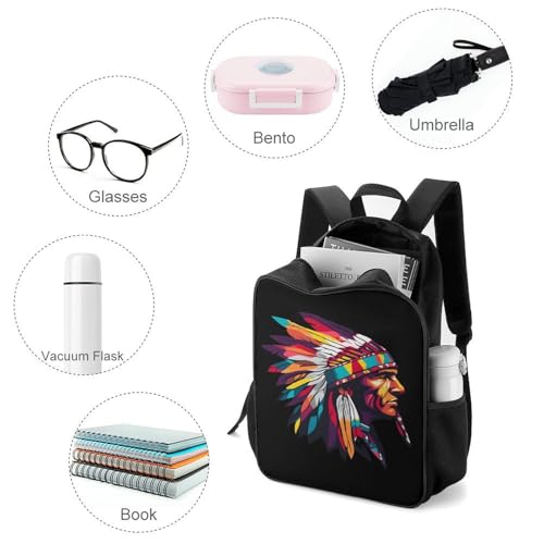 Native Am-erican Chief Cute Backpack Large Capacity Oxford Oloth Backpacks for Women Men Traveling3