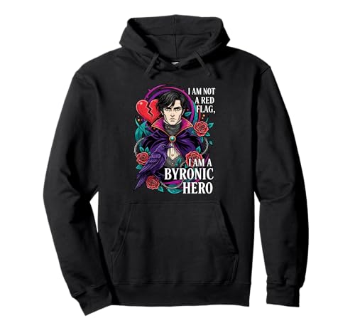 Byronic Hero Red Flag Dark Academia Literature Sudadera con Capucha