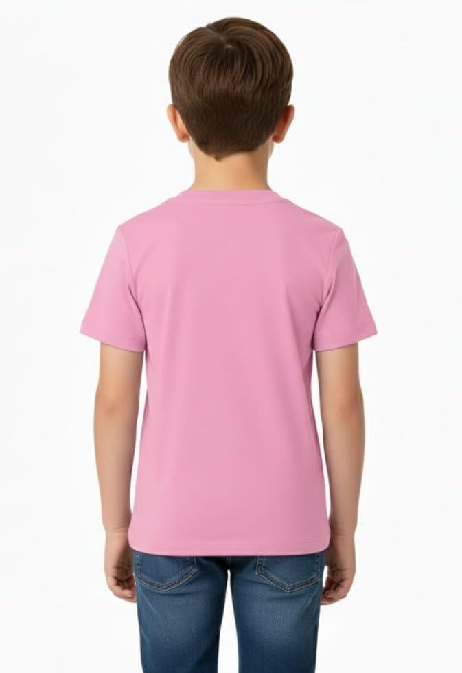 Image of T-Shirt for Boys | Super Colour (White Black Pink Yellow) Super Cotton [100% Pure] Solid Plain Tees