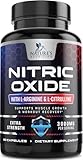 L Arginine Nitric Oxide Supplement Extra Strength 2010mg - Citrulline Malate, AAKG, Beta Alanine - Premium Muscle Building No Booster for Strength, Vascularity & Energy to Train Harder - 60 Capsules