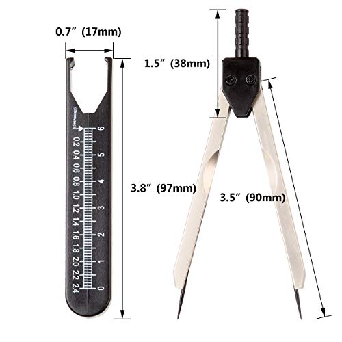 Ekg Ecg Caliper Electrocardiogram Divider, Black Ecg Calipers With Ruler For Nursing, Durable Ecg Calipers Measuring Tool For Electrocardiogram Drafting Divider #TOP2