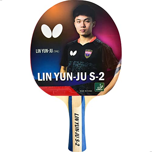 Butterfly Lin Yun-Ju 2 Shakehand Table Tennis Racket - Maximum Control for Novice Players - Lin Yun-Ju Series - Recommended for Beginning Level Players