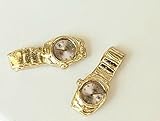 Größe: ca. 12 × 3 mm Heylookhere 1: 12 Puppenhaus Miniatur Zubehör Mini Armbanduhr, Metall, Gold, 12×3mm