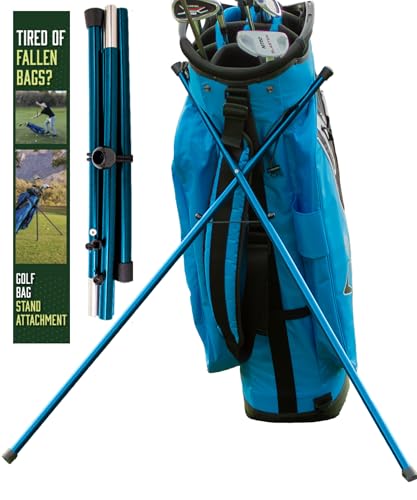 Blue Golf Bag Stand Attachment Foldable Legs Only | Portable Attachable Stand for Golf Bag Legs Only Golf Stand | Golf Gifts for Mens Golf Bag Accessories | Preventing Bag Falls and Golf Club Damage