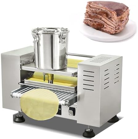 Commercial Mille Crepes Cake Machine, Automatic Layered Cake Maker with Adjustable Speed & Uniform Heating, Perfect for Tortillas, Mango/Durian Lasagna, 6-Inch.