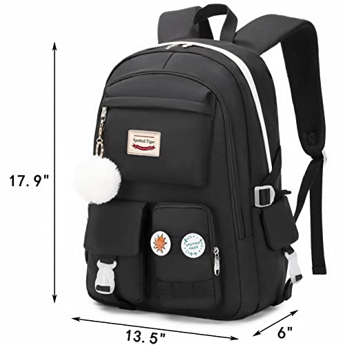 Spotted Tiger Girls Backpack Aesthetic Backpack For Teen Girls Cute School Bag Bookbag Anime School Backpack For Girls (Black) #TOP6