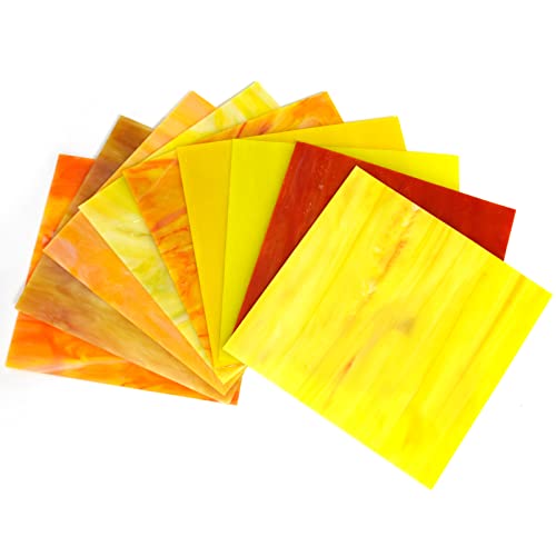 image for KIPHEPI 9 Sheets Variety Textured Mixed Textures Stained Glass Sheets 