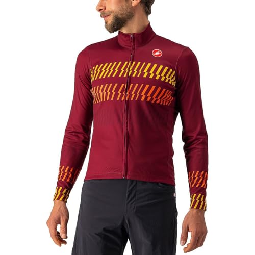 Castelli 4522500-421 Unlimited TH Jersey Maglia Lunga Uomo, Bordeaux/Goldenrod, Taglia M