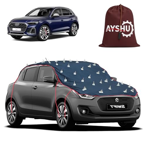 Image of AYSHU Water-Resistant Spike Car Cover for Audi SQ5 - Protects from Dogs, Monkeys, Dust, Sunlight & UV - Full Roof Universal Fit