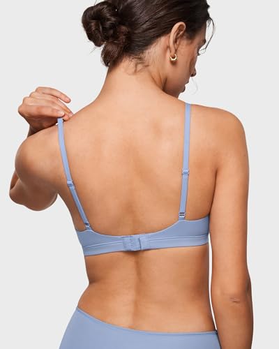 Image of INLYRIC Women's Inbarely Triangle Bralette Comfortable Unlined V Neck Wireless Smoothing Bra Top Stretch
