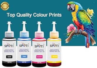 CMYKK Refill Kit with Suction Tool Combo Pack of High Yield Inkjet Cartridge Ink Refill Compatible Cartridge Printers - 100ml Per Bottle (Cyan, Magenta, Yellow, BlackX2)