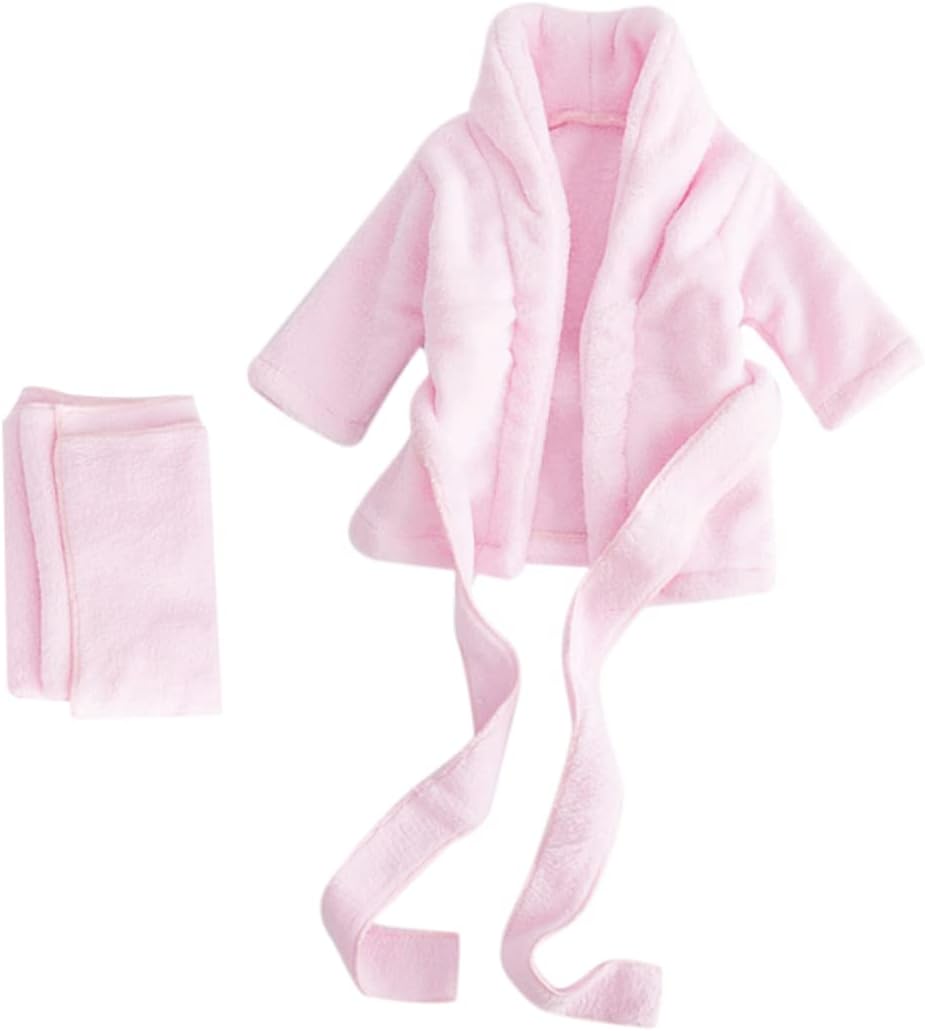 Vaguelly Pure Cotton Thickened Bathrobe for Month Boy Girl Soft Absorbent Cotton Bathrobe with Photo Suit Design Breathable Newborn for Boys and Pink