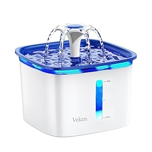 Veken-95oz28L-Pet-Fountain-Automatic-Cat-Water-Fountain-Dog-Water-Dispenser-with-Smart-Pump-for-Cats-Dogs-Multiple-Pets-Blue-Plastic