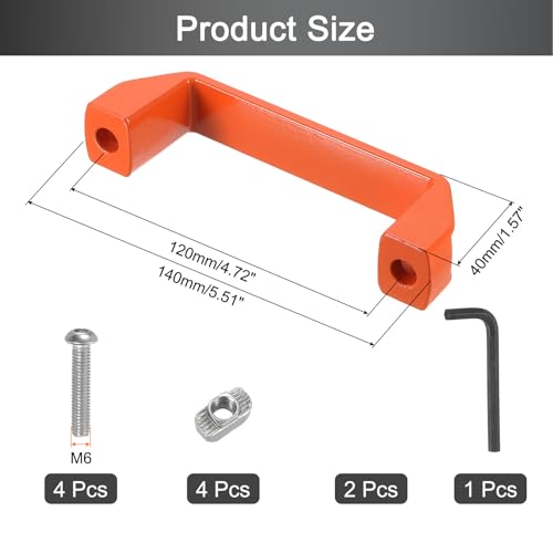 Tiradores rectangulares uxcell de aluminio naranja para muebles 3
