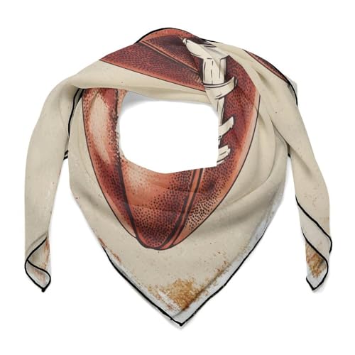 Vintage American Football Women Hair Scarf Square Silk Like Head Scarves Handkerchief Satin Neck Scarf