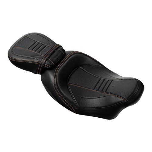 C.C. RIDER Two-up Front Rear Driver Passenger Seat Detachable Driver Passenger Motorcycle Seat fit for Harley Touring Street Glide Road King Road Glide 2009-2023