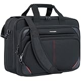 KROSER Laptop Bag 17.3 Inch Premium Laptop Briefcase, Expandable Water Repellent Laptop Shoulder Messenger Bag Durable Computer Case for Business/Travel/Men/Women (Black/Red)