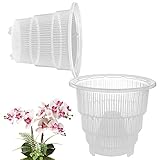 【Maceta de orquídeas】Si las orquídeas superan una maceta rígida, las ranuras pueden guiar la raíz para que crezca verticalmente desde las aberturas de los lados y el fondo para evitar la pudrición y los círculos.