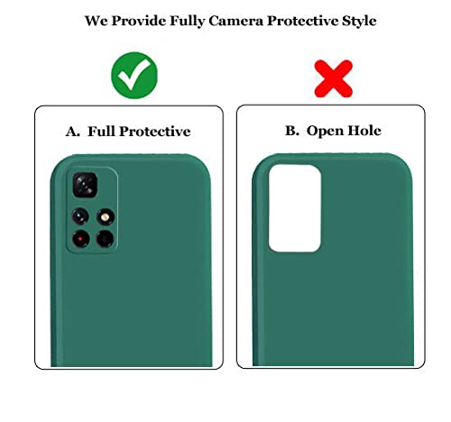 Image of A rtistque Liquid TPU Silicone Matte Shockproof Flexible with Camera Protection Soft Back Cover Case for Redmi Note 10T 5G / Poco M3 Pro 5G - Green