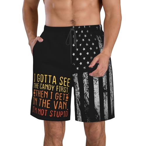 I Gotta See The Candy First. I'm Not Stupid Creepy Adult Swim Trunks Quick Dry Hawaiian Beach Board Shorts