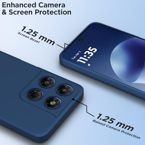 Image of Outlouders Back Cover for Motorola Moto G37 Power 5G | Camera Protection | Durable Soft Matte Silicone Bumper Case (Blue)