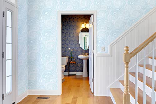 Guvana 15.6"X118 Blue And White Wallpaper Fun Contact Paper Graffiti Peel And Stick Wallpaper Modern Diy Contact Paper Self-Adhesive Wallpaper Removable Wallpaper For Bedroom Wall Decor Vinyl Rolls #TOP4