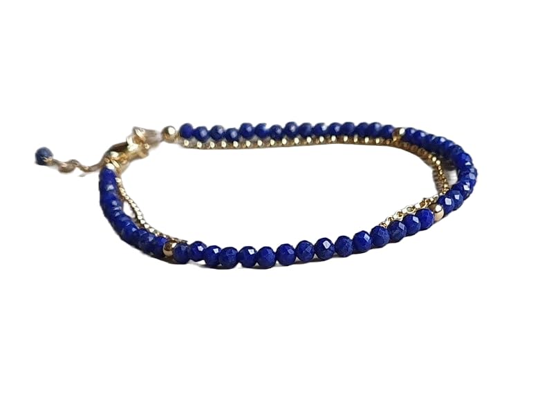 Bracelet Lapis-lazuli minimaliste à porter en accumulation