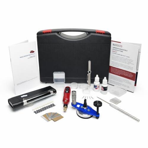 American Windshield Repair Kit - Professional Windshield Rock Chip & Crack Repair Kit with Resin, Pit Filler, UV Pen Light - High Speed Rotary Tool - DIY or Start a Business