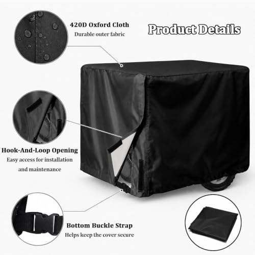 Cubierta de generador DuroMax XP11000iH en tela 400D impermeable para exterior 8