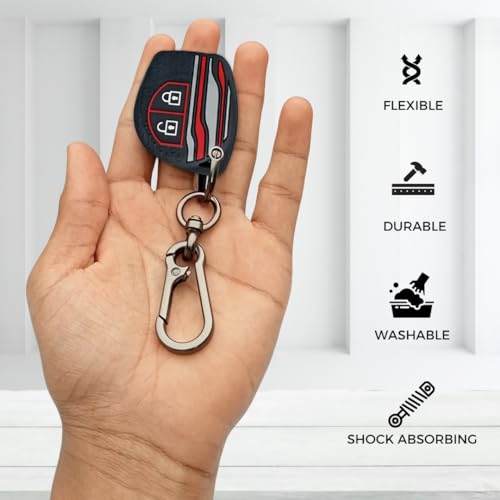 Image of KEYCEPT Tristar Key Cover for Suzuki Swift, Dzire, Ertiga, Baleno, Grand Vitara, Celerio, WagonR, Brezza, Scross, Fronx, Jimny, Ignis (2 Button Remote Key )(Type 1, Black)