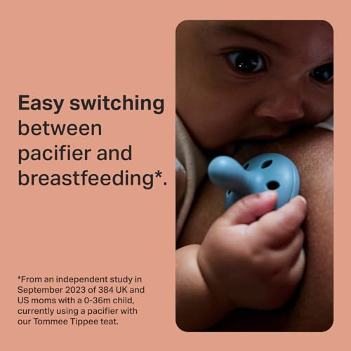 Image of Tommee Tippee Breast-Like Pacifier, Lightweight, One-piece Silicone Design, Symmetrical Nipple, 0-6m, 4 Pack