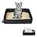 Lettiera Pieghevole per Gatti, Toilette per Gatti Portatile Leggera Impermeabile e Morbida, Portatile per Auto per Gatti, per Viaggio, All'aperto(Nero)
