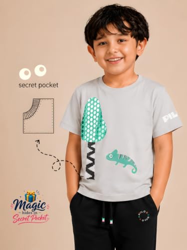 Image of Pilolo Kids Soft Cotton Lycra Pocket T-Shirt for Boy's
