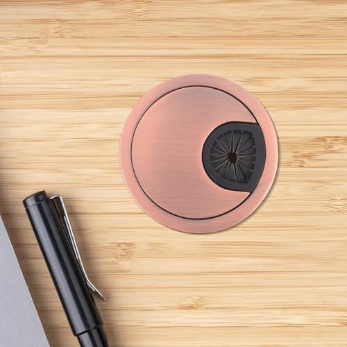 Healifty 3pcs Cubre Orificios para Cables de Aleación de Zinc para Escritorio, Forma Redonda, Gran Capacidad y Fácil Instalación, para Manejo de Cables de Computadora y Oficina miniatura 6